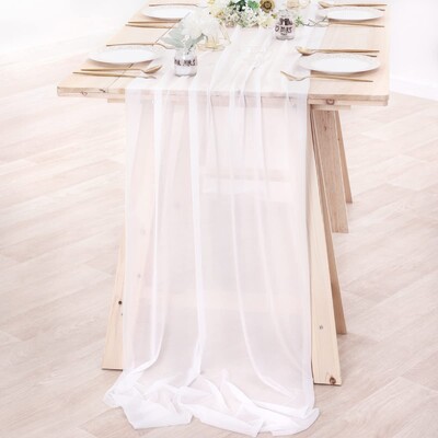 Šifona galda skrējējs caurspīdīgs audums, zīda kāzu arkas pārklājums.