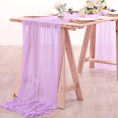 Šifona galda skrējējs caurspīdīgs audums, zīda kāzu arkas pārklājums.