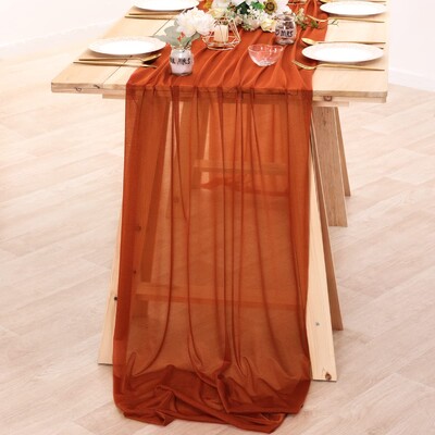 Šifona galda skrējējs caurspīdīgs audums, zīda kāzu arkas pārklājums.