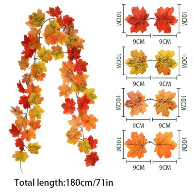 Mesterséges őszi juharlevél koszorú hamis növényi dekoráció juharlevél szőlővel Otthoni szoba Hálaadás Halloween esküvői dekoráció