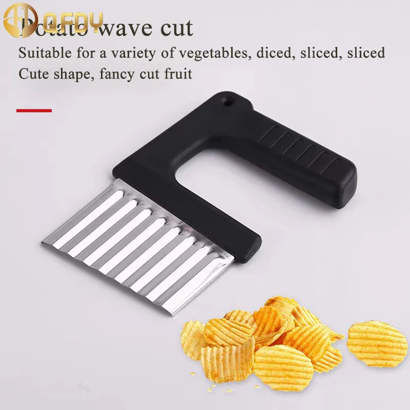 Bulvių pjaustyklė Prancūziška kepimo mašina nerūdijančio plieno bulvių drožlių pjaustyklė tešlai daržovių vaisiams raukšlėti banguotas pjaustyklės peilis