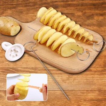 Spiral Potato Cutter Twisted Slice Potato Tower Whirlwind Potato Cut DIY Δημιουργικός κόφτης σπιράλ φρούτων και λαχανικών για την κουζίνα