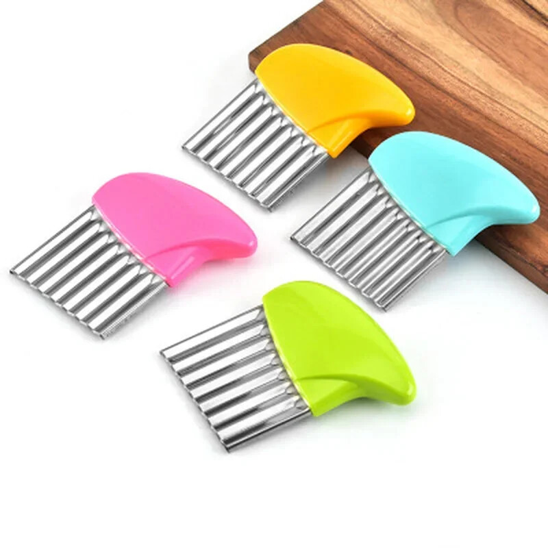 Nešiojamas banguotas gruzdintų bulvyčių pjaustytuvas nerūdijančio plieno bulvių pjaustyklė daržovių smulkintuvas bulvių pjaustyklė patvarios virtuvės įtaisai