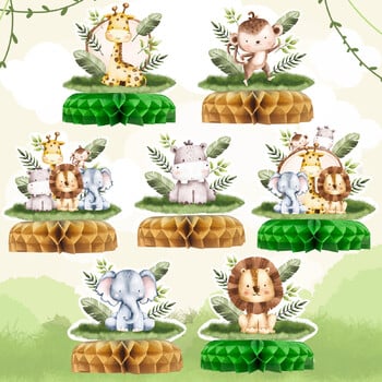 Jungle Animals Honeycomb Desktop Desktop Jungle Birthday Party Decor Kids Baby Shower 1st Birthday Wild One Safari Party Supplies