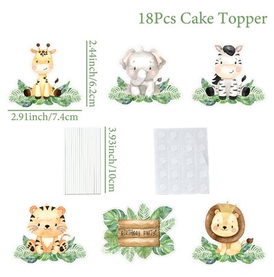 Jungle Animals méhsejt asztali dekoráció dzsungel születésnapi parti dekoráció gyerekeknek babaváró 1. születésnapi vadon élő szafari parti kellékek