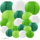 20db, zöld-fehér lámpás (4 hüvelyk és 12 hüvelyk között), esküvő, dzsungel témájú Szent Patrik napi Hawaii nyári buli