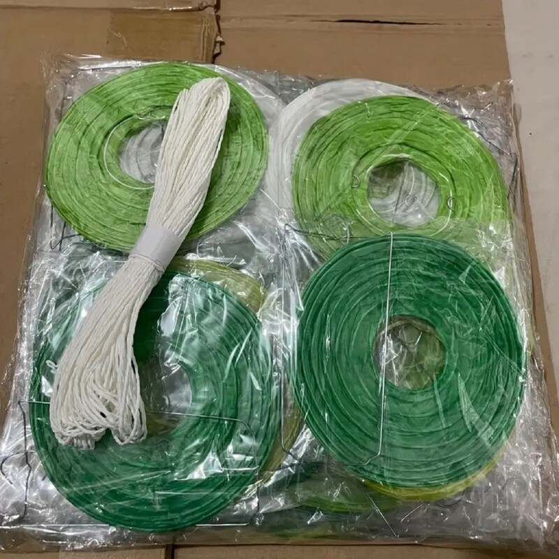 20db, zöld-fehér lámpás (4 hüvelyk és 12 hüvelyk között), esküvő, dzsungel témájú Szent Patrik napi Hawaii nyári buli