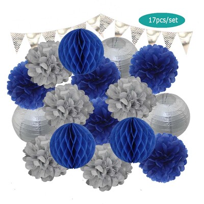 Χρυσό μπεζ σετ στρογγυλό χάρτινο πανό φαναράκι κυψελοειδή μπάλα για αγοράκι 1ου γενέθλια DIY Διακόσμηση Νυφικού Ντους Μπομπονιέρα Γάμου