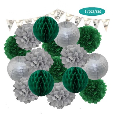 Χρυσό μπεζ σετ στρογγυλό χάρτινο πανό φαναράκι κυψελοειδή μπάλα για αγοράκι 1ου γενέθλια DIY Διακόσμηση Νυφικού Ντους Μπομπονιέρα Γάμου