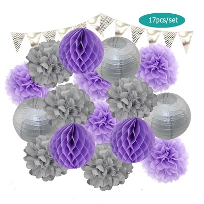 Χρυσό μπεζ σετ στρογγυλό χάρτινο πανό φαναράκι κυψελοειδή μπάλα για αγοράκι 1ου γενέθλια DIY Διακόσμηση Νυφικού Ντους Μπομπονιέρα Γάμου