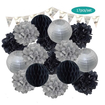 Χρυσό μπεζ σετ στρογγυλό χάρτινο πανό φαναράκι κυψελοειδή μπάλα για αγοράκι 1ου γενέθλια DIY Διακόσμηση Νυφικού Ντους Μπομπονιέρα Γάμου