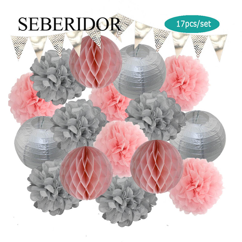 Χρυσό μπεζ σετ στρογγυλό χάρτινο πανό φαναράκι κυψελοειδή μπάλα για αγοράκι 1ου γενέθλια DIY Διακόσμηση Νυφικού Ντους Μπομπονιέρα Γάμου