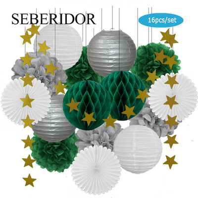 Χρυσό μπεζ Σετ Στρογγυλό Χαρτί Φανάρι Λευκή μπάλα Κυψελοειδή Πτυσσόμενη Βεντιλατέρ Για Βάπτιση Μπομπονιέρα Γενεθλίων Διακόσμηση Γάμων