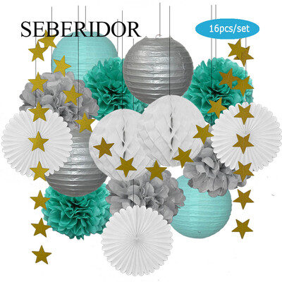 Χρυσό μπεζ Σετ Στρογγυλό Χαρτί Φανάρι Λευκή μπάλα Κυψελοειδή Πτυσσόμενη Βεντιλατέρ Για Βάπτιση Μπομπονιέρα Γενεθλίων Διακόσμηση Γάμων