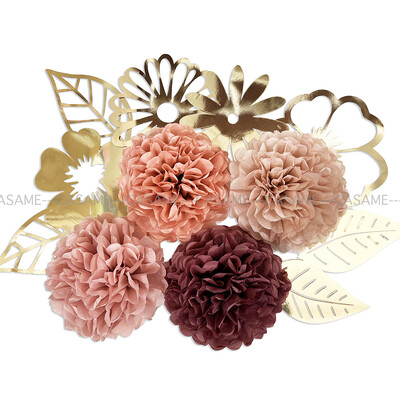 kerti papír virág Krepp papír virág készlet pillangó levelek háttér fal óvodai születésnapi parti kellékek lakberendezés