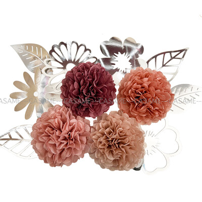 kerti papír virág Krepp papír virág készlet pillangó levelek háttér fal óvodai születésnapi parti kellékek lakberendezés