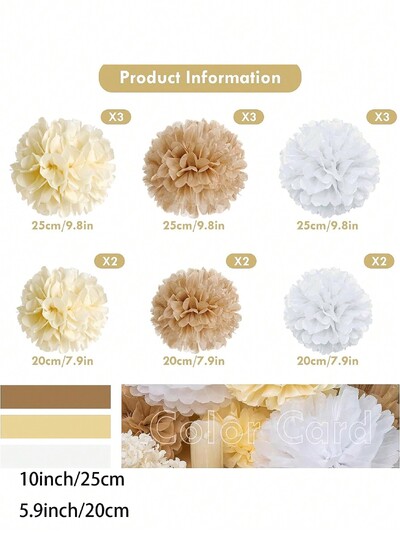 15 buc prosoape de hârtie boeme pompoane Șampanie decorațiuni neutre pentru petreceri flori de hârtie nunta mireasa duș pentru petrecere