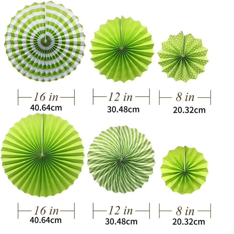 15 csomagos zöld papír pompon készlet papírlegyezővel Szent Patrik napja, Születésnapi Esküvő, Ballagás,