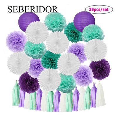 Μπομπονιέρα Καλοκαιρινής Γάμου Πράσινο Λευκό Σετ Κρεμαστό Χαρτί Φαναράκι Βεντιλατέρ Φούντα Κοριτσάκι Αγόρι Βάπτιση Διακόσμηση γενεθλίων Πομπον