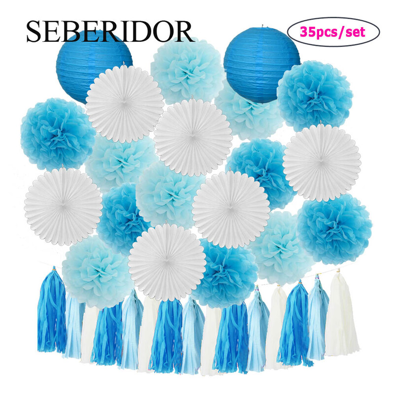 Μπομπονιέρα Καλοκαιρινής Γάμου Πράσινο Λευκό Σετ Κρεμαστό Χαρτί Φαναράκι Βεντιλατέρ Φούντα Κοριτσάκι Αγόρι Βάπτιση Διακόσμηση γενεθλίων Πομπον