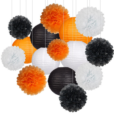 15 vnt. Kūdikio berniuko mergaitės 1-ojo gimtadienio vakarėlis, rožinis baltas rinkinys, apvalus popierinis rutulinis žibintas, sulankstomas krikšto vestuvių dekoras, korinis pomponas