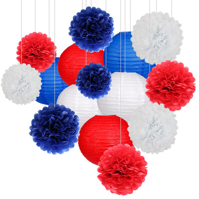 15 vnt. Kūdikio berniuko mergaitės 1-ojo gimtadienio vakarėlis, rožinis baltas rinkinys, apvalus popierinis rutulinis žibintas, sulankstomas krikšto vestuvių dekoras, korinis pomponas