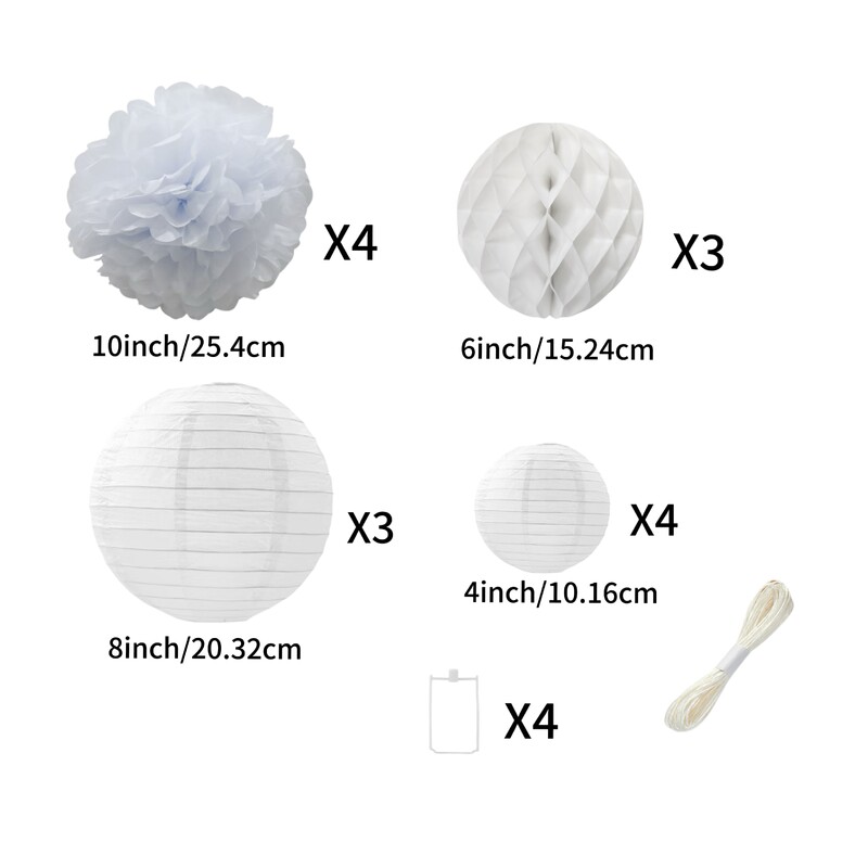 14 gab. 4-10 collu sarkani zaļi balti papīra laternas pomponu šūnveida šūnām dzimšanas dienas kāzām Halovīni Ziemassvētku Jaungada rotājumi