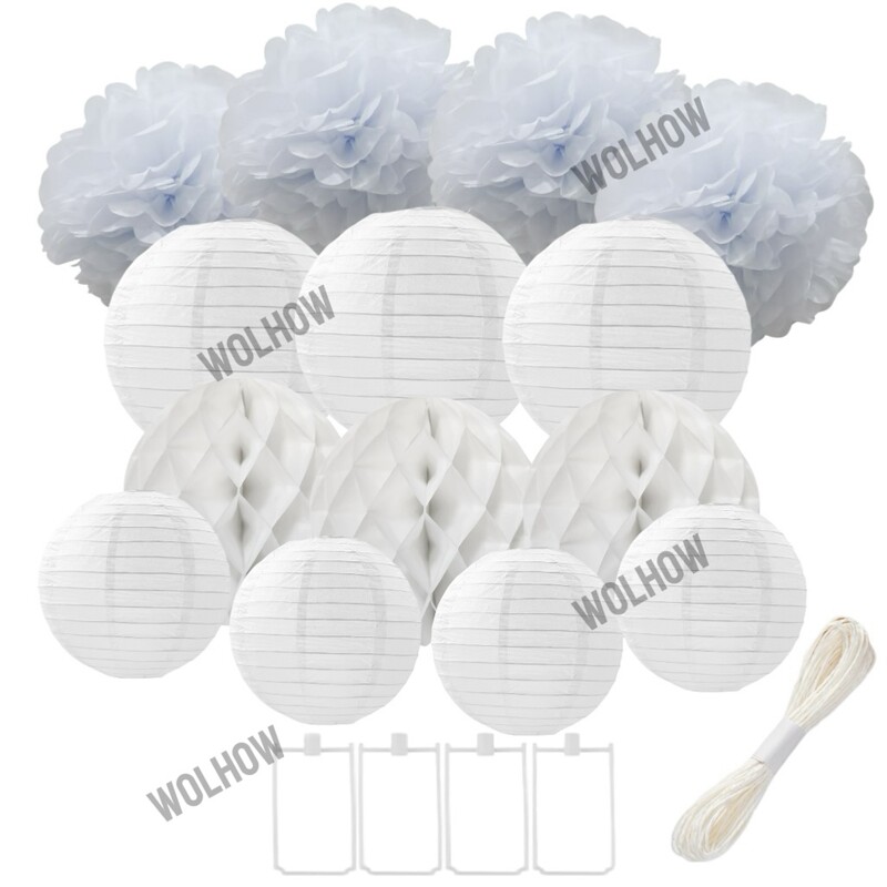 14 gab. 4-10 collu sarkani zaļi balti papīra laternas pomponu šūnveida šūnām dzimšanas dienas kāzām Halovīni Ziemassvētku Jaungada rotājumi