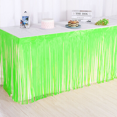 1X2M metāla folijas bārkstis galda svārki Gold Tinsel Tutu galda svārki kāzu dekorēšanai bērnu dušas taisnstūra galdi