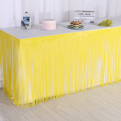 1X2M metāla folijas bārkstis galda svārki Gold Tinsel Tutu galda svārki kāzu dekorēšanai bērnu dušas taisnstūra galdi