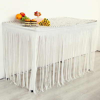 1X2M metāla folijas bārkstis galda svārki Gold Tinsel Tutu galda svārki kāzu dekorēšanai bērnu dušas taisnstūra galdi