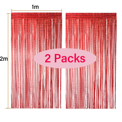 2 csomagos fólia függöny ezüst rózsa arany csillogó csillogó fringer függöny babazuhany születésnapi esküvői party háttérdíszek