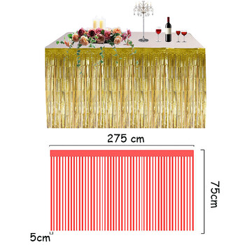Επιτραπέζια Φούστα Στολισμός Γάμου Επιτραπέζιο Διακόσμηση πάρτι γενεθλίων 275*75cm Επιτραπέζια φούστα Διακόσμηση γενεθλίων Τραπεζομάντηλα για πάρτι