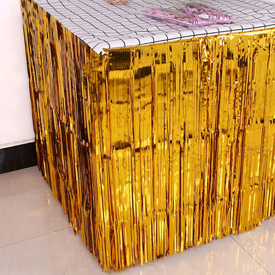 Asztali szoknya esküvői dekoráció asztali születésnapi parti dekoráció 275*75 cm asztali szoknya születésnapi dekoráció asztalterítők partira