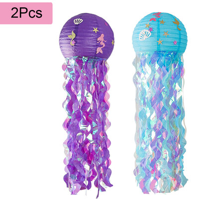 2db medúza papírlámpás a tenger alatt parti dekoráció Baby Shower Mermaid Ocean témájú születésnapi parti díszekhez