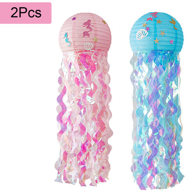 2db medúza papírlámpás a tenger alatt parti dekoráció Baby Shower Mermaid Ocean témájú születésnapi parti díszekhez