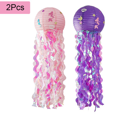 2db medúza papírlámpás a tenger alatt parti dekoráció Baby Shower Mermaid Ocean témájú születésnapi parti díszekhez