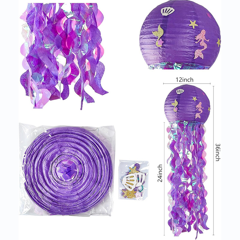 2db medúza papírlámpás a tenger alatt parti dekoráció Baby Shower Mermaid Ocean témájú születésnapi parti díszekhez