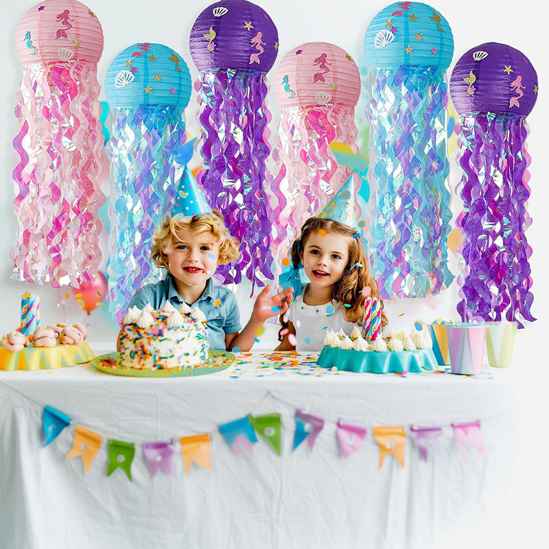 2db medúza papírlámpás a tenger alatt parti dekoráció Baby Shower Mermaid Ocean témájú születésnapi parti díszekhez
