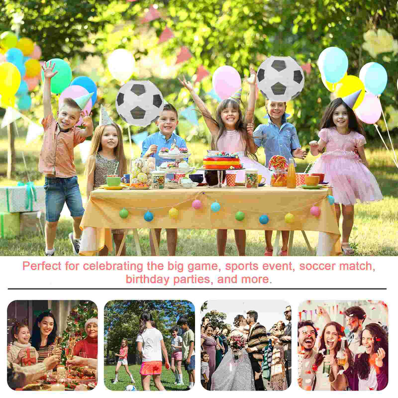 3 db Futball Lámpás Dekor Paerty Papír Lámpák Lóg Foci Vas Parti Díszek Sportok