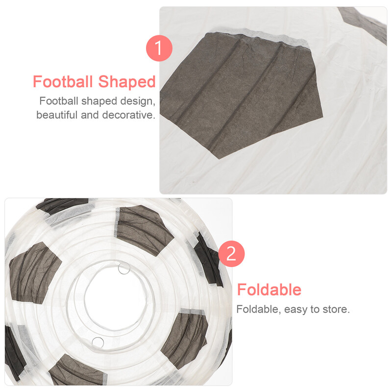 3 db Futball Lámpás Dekor Paerty Papír Lámpák Lóg Foci Vas Parti Díszek Sportok