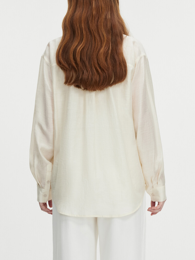 FSLE biroja sieviešu darba stila kreklu jaka sieviešu rudens brīvā laika pavadīšanai, 2024. gada rudens jaunais metāla pogas krekls 24FS13171