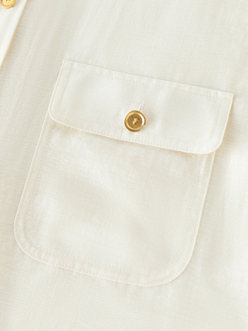 FSLE biroja sieviešu darba stila kreklu jaka sieviešu rudens brīvā laika pavadīšanai, 2024. gada rudens jaunais metāla pogas krekls 24FS13171