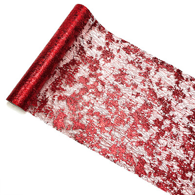 Csillogó fém fólia hálós asztali futók flitteres asztali futók arany/rózsaszín csillogó vékony esküvői parti asztal étkező dekoráció