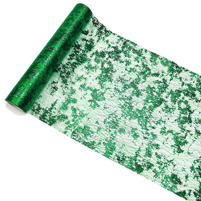 Csillogó fém fólia hálós asztali futók flitteres asztali futók arany/rózsaszín csillogó vékony esküvői parti asztal étkező dekoráció