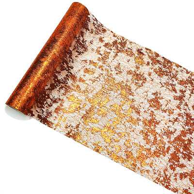 Csillogó fém fólia hálós asztali futók flitteres asztali futók arany/rózsaszín csillogó vékony esküvői parti asztal étkező dekoráció