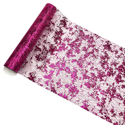 Csillogó fém fólia hálós asztali futók flitteres asztali futók arany/rózsaszín csillogó vékony esküvői parti asztal étkező dekoráció