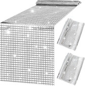 Csillogó flitteres diszkóasztal futó 33*180cm tükör arany/ezüst fólia fémes étkezőasztal dekoráció esküvői bulira születésnapra