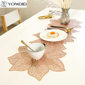 Πίνακας PVC Flag Long Hollow Out Bronzing Table Runner Creative Irregular Flower Nordic Light Πολυτελής Χριστουγεννιάτικη διακόσμηση γάμου