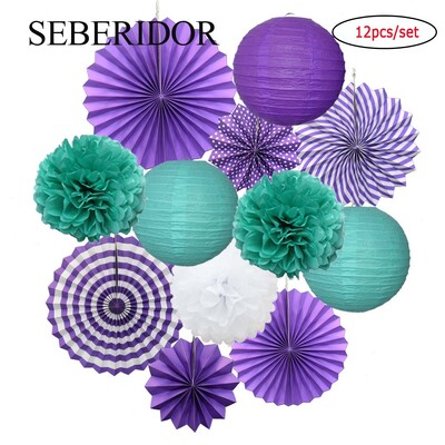 Χριστουγεννιάτικη μπομπονιέρα Μικτό κρεμαστό χαρτί βεντάλια στρογγυλό φανάρι Παιδικό αγόρι κορίτσι 1ο ντεκόρ γενεθλίων DIY Tissue Pompom Κόκκινο πράσινο